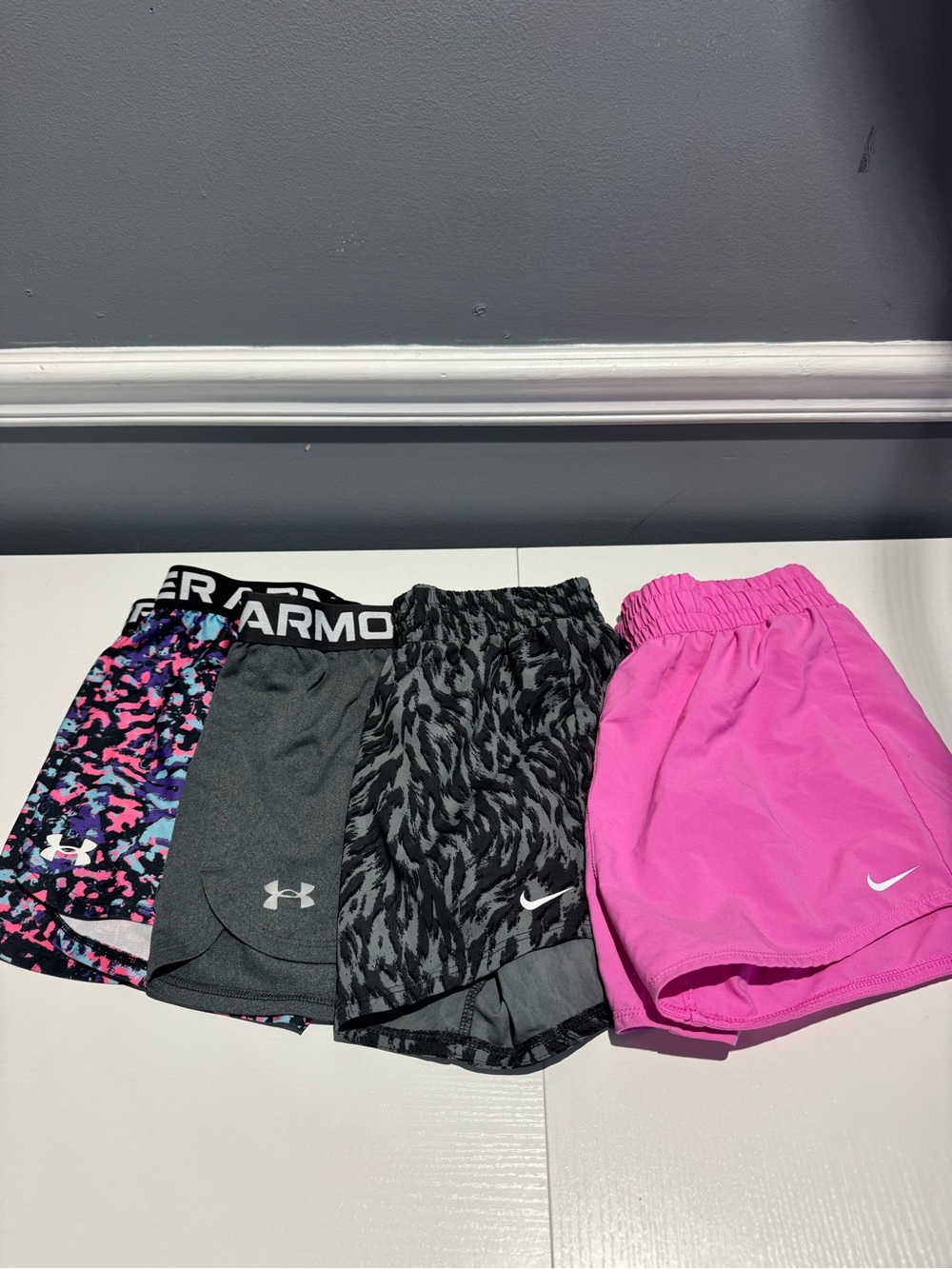 Nike Girls' Bright Pink & Black Active Shorts Set
